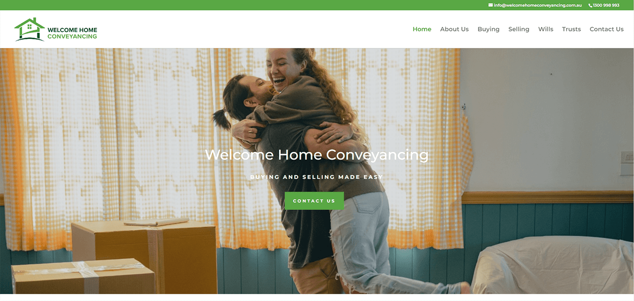Welcome Home conveyancing Wordpress website